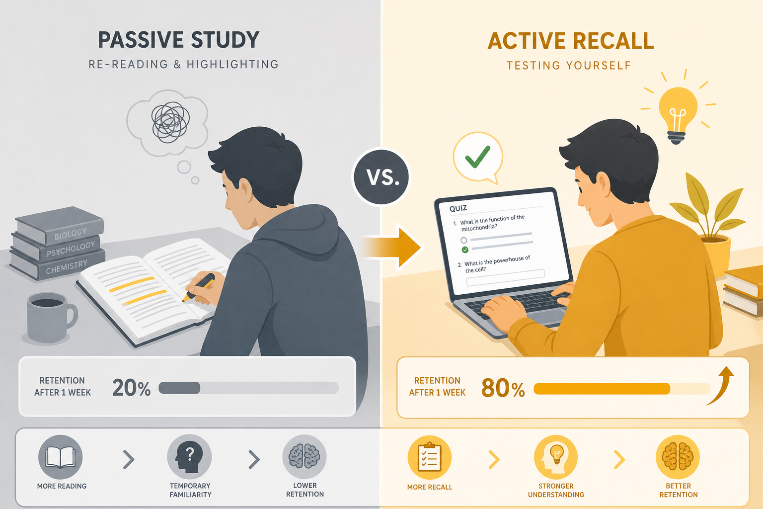 Active Recall vs Re-Reading: What Actually Works Before Exams